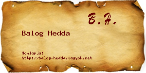 Balog Hedda névjegykártya